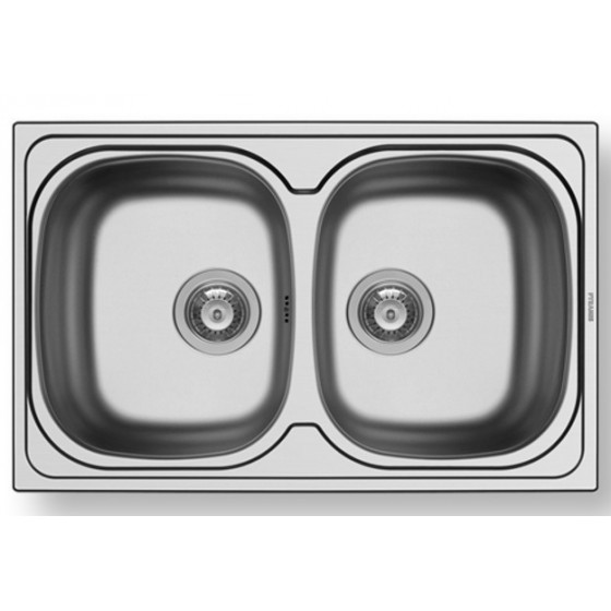 Pyramis Alea 2B Ένθετος Νεροχύτης Inox Σατινέ Μ79xΠ50cm 107157601