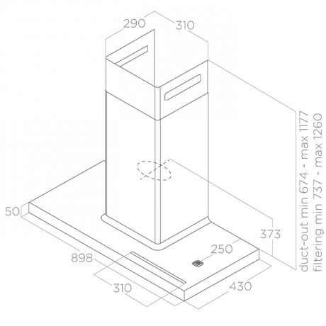 Elica Bio BLRO/A 90 Rovere Απορροφητήρας Καμινάδα 90cm Μαύρο PRF0200562