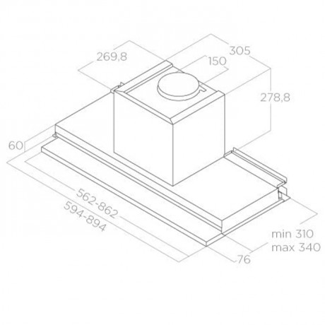 Elica Boxin DRY IX/A/120 Μηχανισμός Απορρόφησης 120cm Inox PRF0181338