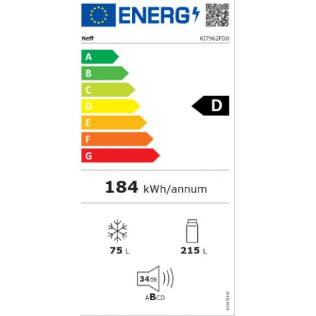 Neff KI7962FD0 Εντοιχιζόμενος Ψυγειοκαταψύκτης 290lt NoFrost Υ193.5xΠ55.8xΒ54.8εκ. Λευκός 