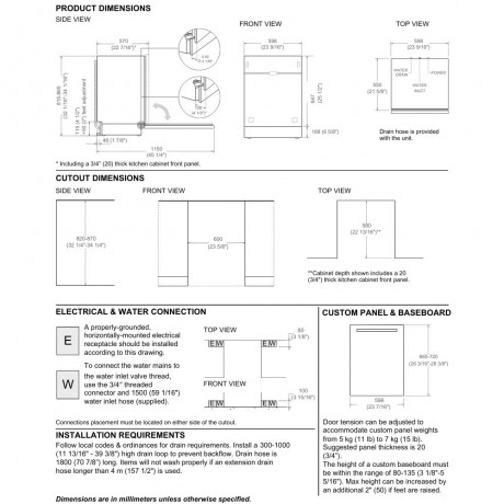 Bertazzoni DW60 S3I C PD V Πλήρως Εντοιχιζόμενο Πλυντήριο Πιάτων για 14 Σερβίτσια Π60xY82εκ.