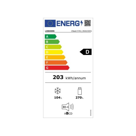 Liebherr CNsdd 5763 Ψυγειοκαταψύκτης 374lt NoFrost Υ201.5xΠ59.7xΒ67.5εκ. Inox  