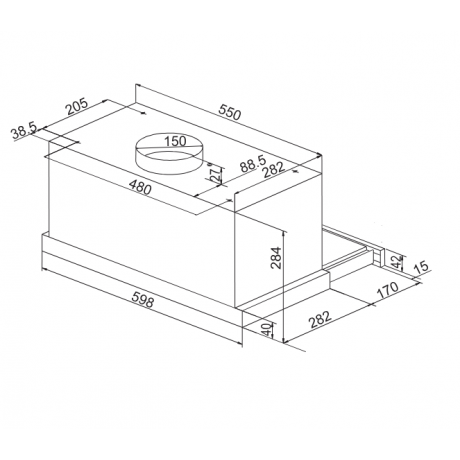 Thermogatz 750ETR IX Συρόμενος Απορροφητήρας 60cm Inox 04.400.219