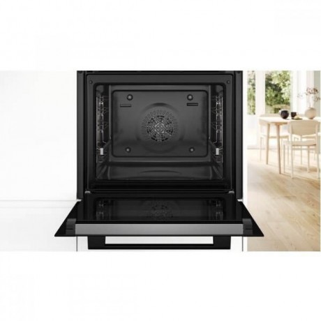 Bosch HBA372EB3 + PPP6A6B90 Πυρολυτικό Σετ Εντοιχισμού Air Fry με Εστίες Υγραερίου Π59.4εκ. Μαύρο Α+