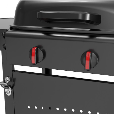 Thermogatz GS GRILL 2 + Plancha Ψησταριά Υγραερίου Μαντεμένιας Σχάρας και Πλάκας με 2 Εστίες 5kW και Πλαϊνό Μάτι 03.313.435