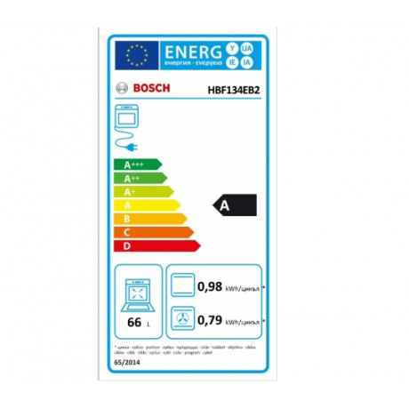 Bosch HBF134EB2 Εντοιχιζόμενος Φούρνος 66lt Π59.4εκ. Μαύρος