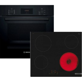 Bosch HBF134EB2 + PKE611BB2E Σετ Εντοιχισμού 66lt με Κεραμικές Εστίες Π59.4εκ. Μαύρο 