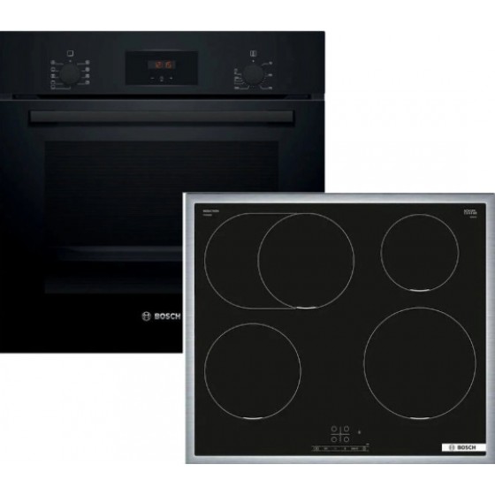 Bosch HBF134EB2 + PIF645BB5E Σετ Εντοιχισμού 66lt με Επαγωγικές Εστίες Π59.4εκ. Μαύρο