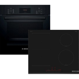 Bosch HBF134EB2 + PVS631HB1E Σετ Εντοιχισμού 66lt με Επαγωγικές Εστίες Π59.4εκ. Μαύρο 