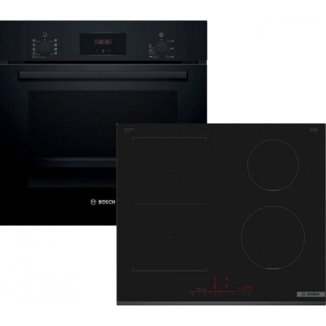 Bosch HBF134EB2 + PVS631HB1E Σετ Εντοιχισμού 66lt με Επαγωγικές Εστίες Π59.4εκ. Μαύρο 