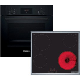 Bosch HBF134EB2 + PKE645BB2E Σετ Εντοιχισμού 66lt με Κεραμικές Εστίες Π59.4εκ. Μαύρο 