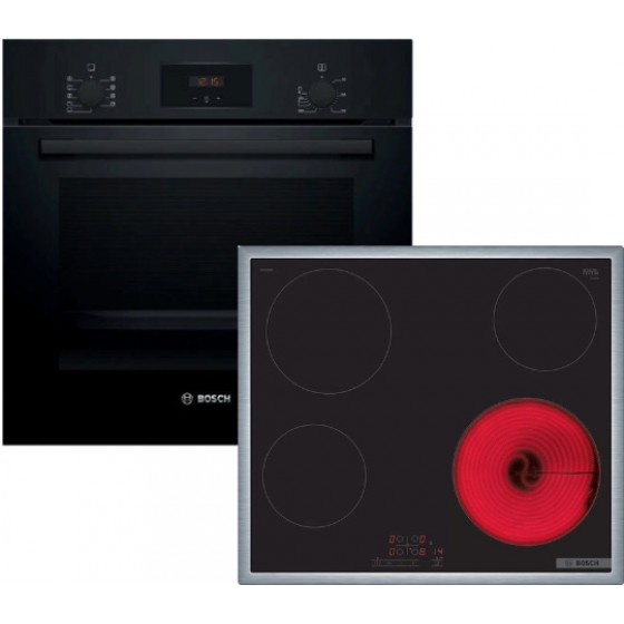 Bosch HBF134EB2 + PKE645BB2E Σετ Εντοιχισμού 66lt με Κεραμικές Εστίες Π59.4εκ. Μαύρο 