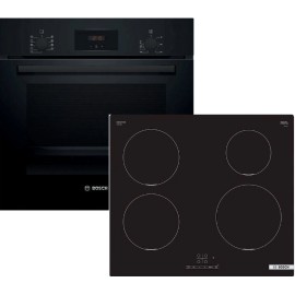 Bosch HBF134EB2 + PUE611BB5E Σετ Εντοιχισμού 66lt με Επαγωγικές Εστίες Π59.4εκ. Μαύρο