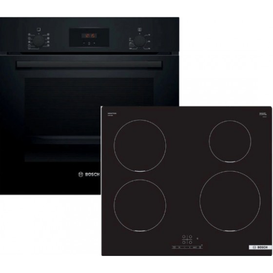 Bosch HBF134EB2 + PUE611BB5E Σετ Εντοιχισμού 66lt με Επαγωγικές Εστίες Π59.4εκ. Μαύρο