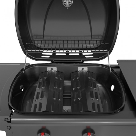 Thermogatz GS GRILL 2 + Plancha Ψησταριά Υγραερίου Μαντεμένιας Σχάρας και Πλάκας με 2 Εστίες 5kW και Πλαϊνό Μάτι 03.313.435