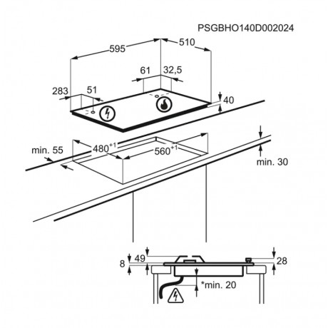 AEG HGB64420SM Εστία Αερίου Αυτόνομη Π60cm 