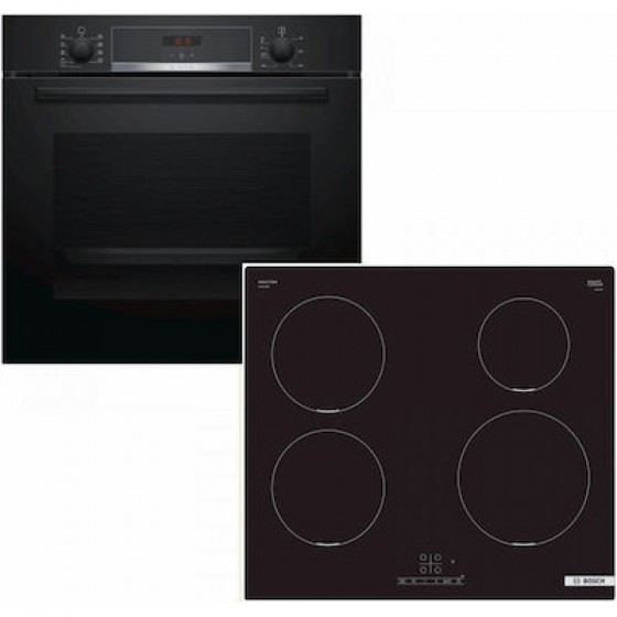 Bosch HBA534EB3 + PUE611BB5E Σετ Εντοιχισμού 71lt με Επαγωγικές Εστίες Π59.4εκ. Μαύρος
