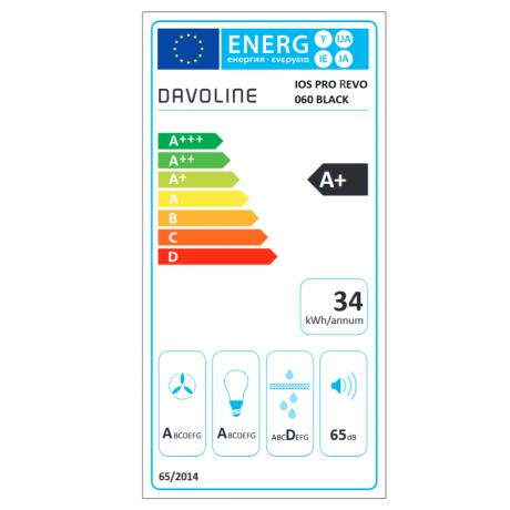 Davoline Ios Pro Revo Συρόμενος Απορροφητήρας 60cm Μαύρος 801012141