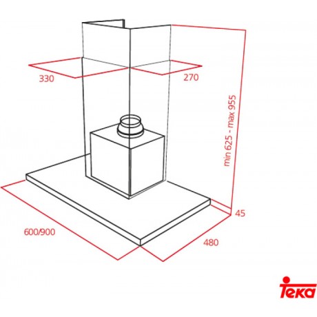 Teka DSJ 980 Απορροφητήρας Καμινάδα 90cm Inox
