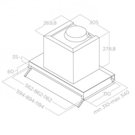 Elica Box in LX/IX/A/60 Μηχανισμός Απορρόφησης 60cm Inox PRF0114760A
