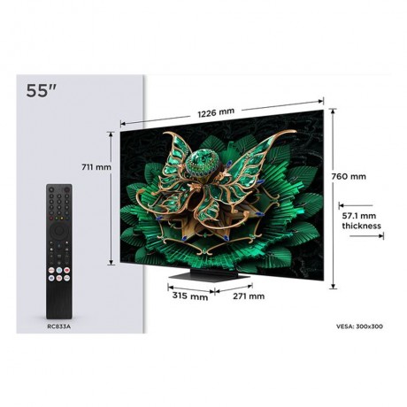 TCL 55C7K Smart Τηλεόραση 4K QD Mini-LED 144HZ TV (2025)