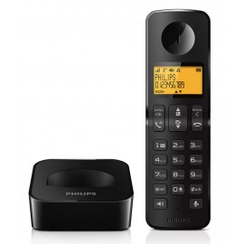 Philips D2601B Ασύρματο Τηλέφωνο με Ελληνικό Μενού Μαύρο