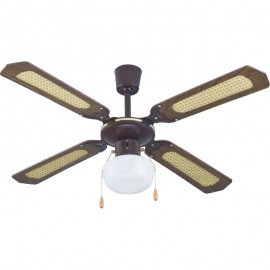 Primo WS42-4C4L Ανεμιστήρας Οροφής 105cm 50W με Φως Καφέ PRCF-80276
