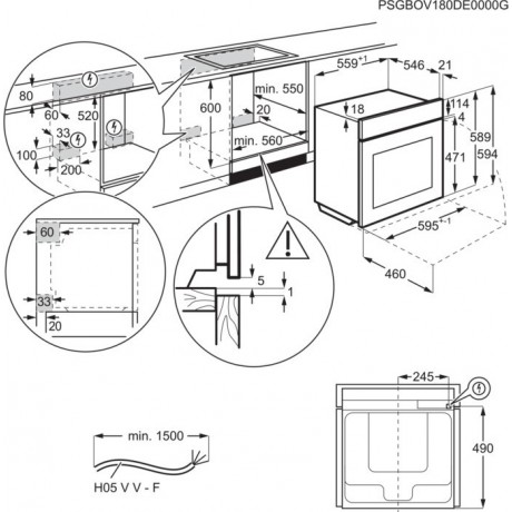 Electrolux EOH3F00BX Εντοιχιζόμενος Φούρνος Inox 