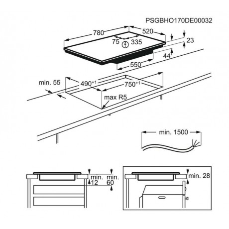 AEG IAE84881FB 9000 SensePro Επαγωγική Εστία 80 cm