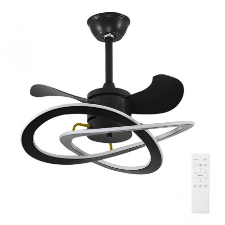 Powertech HLL-0176 Ανεμιστήρας Οροφής 60cm 96W με Φως & Τηλεχειριστήριο Μαύρος