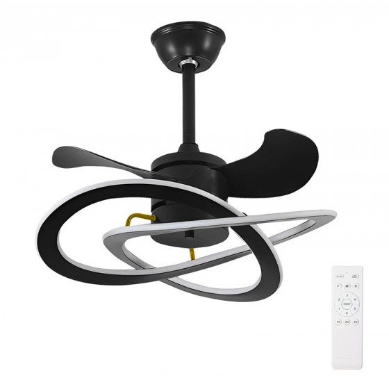 Powertech HLL-0176 Ανεμιστήρας Οροφής 60cm 96W με Φως & Τηλεχειριστήριο Μαύρος