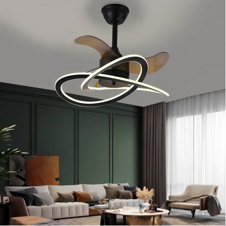 Powertech HLL-0176 Ανεμιστήρας Οροφής 60cm 96W με Φως & Τηλεχειριστήριο Μαύρος