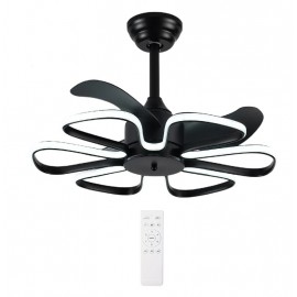 Powertech HLL-0174 Ανεμιστήρας Οροφής 55cm 96W με Φως & Τηλεχειριστήριο Μαύρος