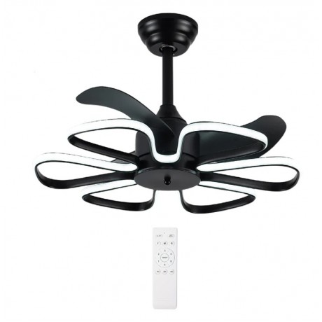 Powertech HLL-0174 Ανεμιστήρας Οροφής 55cm 96W με Φως & Τηλεχειριστήριο Μαύρος