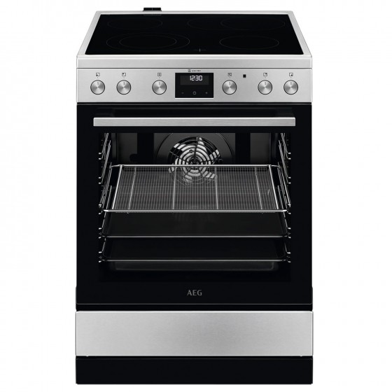 AEG CCB6446CBM Κουζίνα AirFry 73lt με Κεραμικές Εστίες Π59.6εκ. Inox