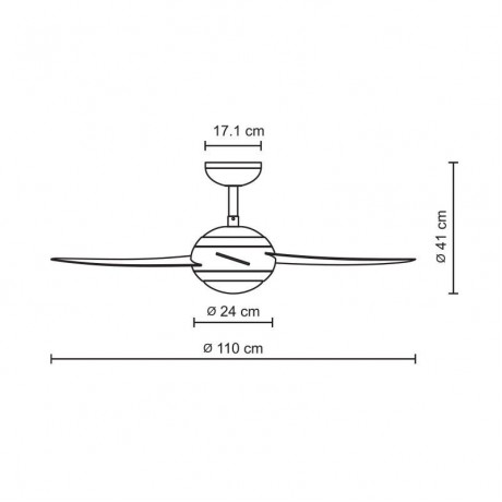 Primo PRCF-80424 Ανεμιστήρας Οροφής 110cm 55W με Φως & Τηλεχειριστήριο Καφέ