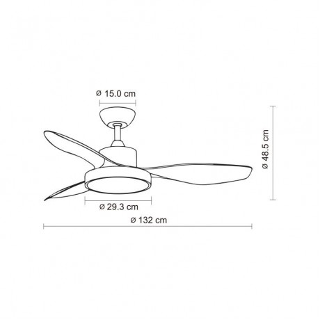 Primo PRCF-80616 Ανεμιστήρας Οροφής 130cm 35W με Φως & Τηλεχειριστήριο Λευκός Καφέ