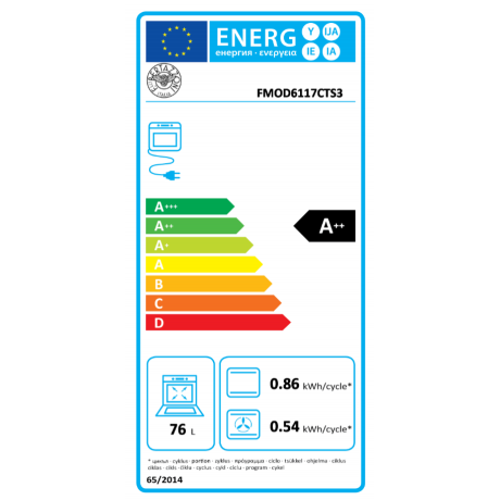 Bertazzoni FMOD6 11 7C T S3 Φούρνος AirFrying Ατμού 76lt με Πυρόλυση A++ Ossidiana Specchio 