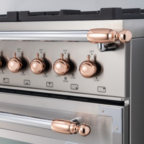 Bertazzoni HER106L3EAVT Κουζίνα με 6 Εστίες Αερίου & 3 Φούρνους Ηλεκτρικούς 100εκ Μπεζ