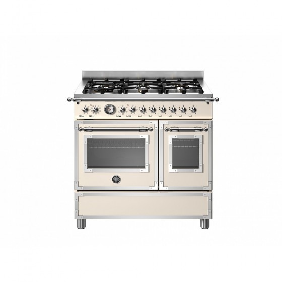 Bertazzoni HER9 6L 2E AV T 2 Φούρνοι Ηλεκτρικοί 6 Εστίες Αερίου Κρεμ