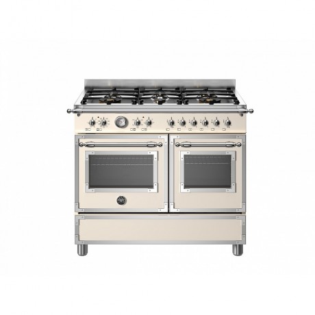 Bertazzoni HER106L2EAVT Κουζίνα με 6 Εστίες Αερίου & 2 Φούρνους Ηλεκτρικούς 100εκ Κρέμ
