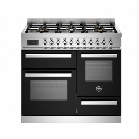 Bertazzoni PRO10 6L 3E NE T - 6 Εστίες Υγραερίου - 3 Φούρνοι Ηλεκτρικοί Π100εκ. Black 