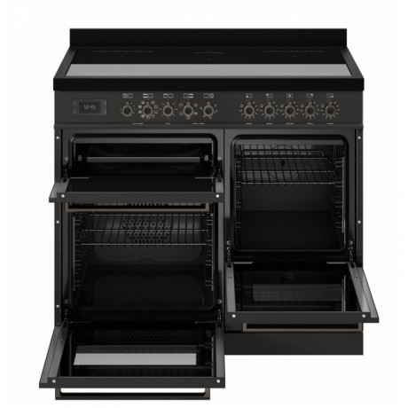 Bertazzoni PRO10 5I 3E CA T Κουζίνα με 5 Εστίες Επαγωγικές και 3 Φούρνους Ηλεκτρικούς 100εκ Μαύρο