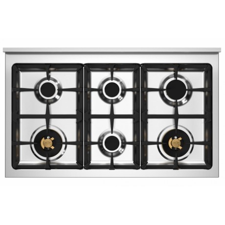 Bertazzoni HER10 6L 3E NE T Κουζίνα με 6 Εστίες Αερίου και 3 Φούρνους Ηλεκτρικούς 100εκ Μαύρο