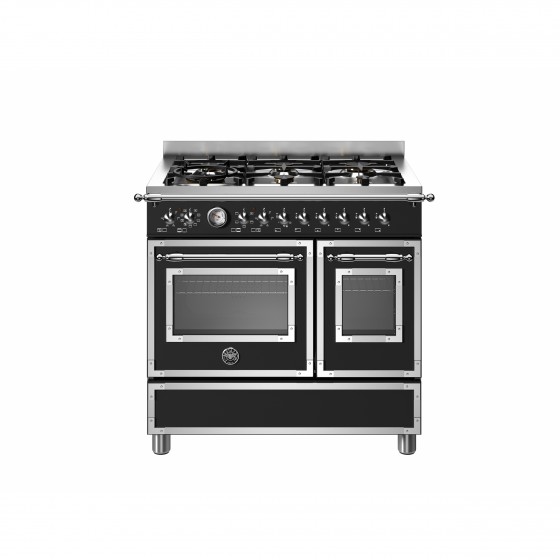 Bertazzoni HER9 6L 2E NE T 6 Εστίες Αερίου - 2 Φούρνοι Ηλεκτρικοί Black 