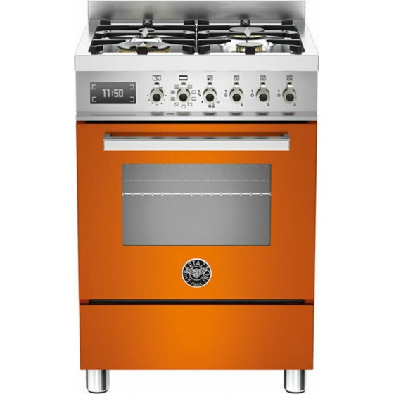 Bertazzoni PRO6 4L 1E AR T Κουζίνα με 4 Εστίες Αερίου Και Φούρνο Ηλεκτρικό 60εκ. Πορτοκαλί