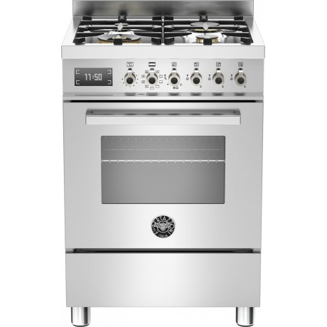 Bertazzoni PRO6 4L 1E X T Κουζίνα με 4 Εστίες Αερίου Και Φούρνο Ηλεκτρικό 60εκ. Inox 8059304883422 