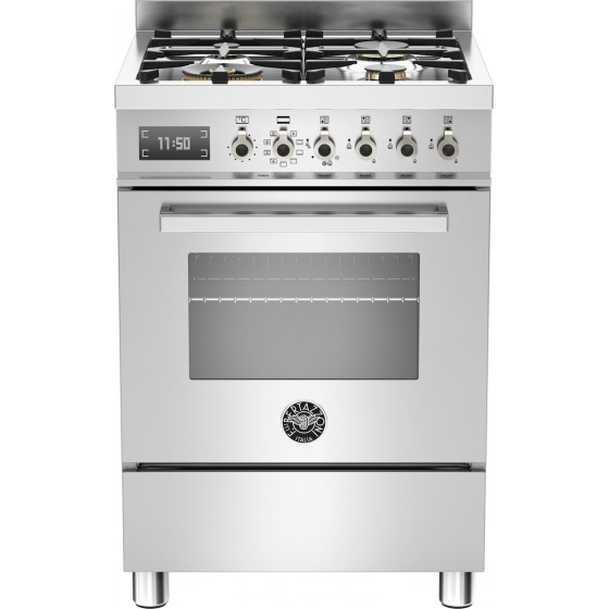 Bertazzoni PRO6 4L 1E X T Κουζίνα με 4 Εστίες Αερίου Και Φούρνο Ηλεκτρικό 60εκ. Inox 8059304883422 
