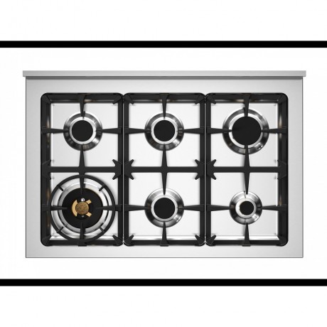 Bertazzoni HER96L1ENET Κουζίνα με 6 Εστίες Αερίου & Φούρνο Ηλεκτρικό 90cm Μαύρο