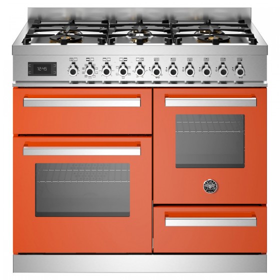 Bertazzoni PRO10 6L 3E AR T - 6 Εστίες Αερίου - 3 Φούρνοι Ηλεκτρικοί Π100εκ Πορτοκαλί